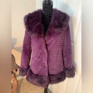 Luxurious Purple Faux Fur Women's Teddy Jacket